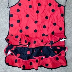 Cute Flamenco Style Apron/Lady Bug Red Polka Dot